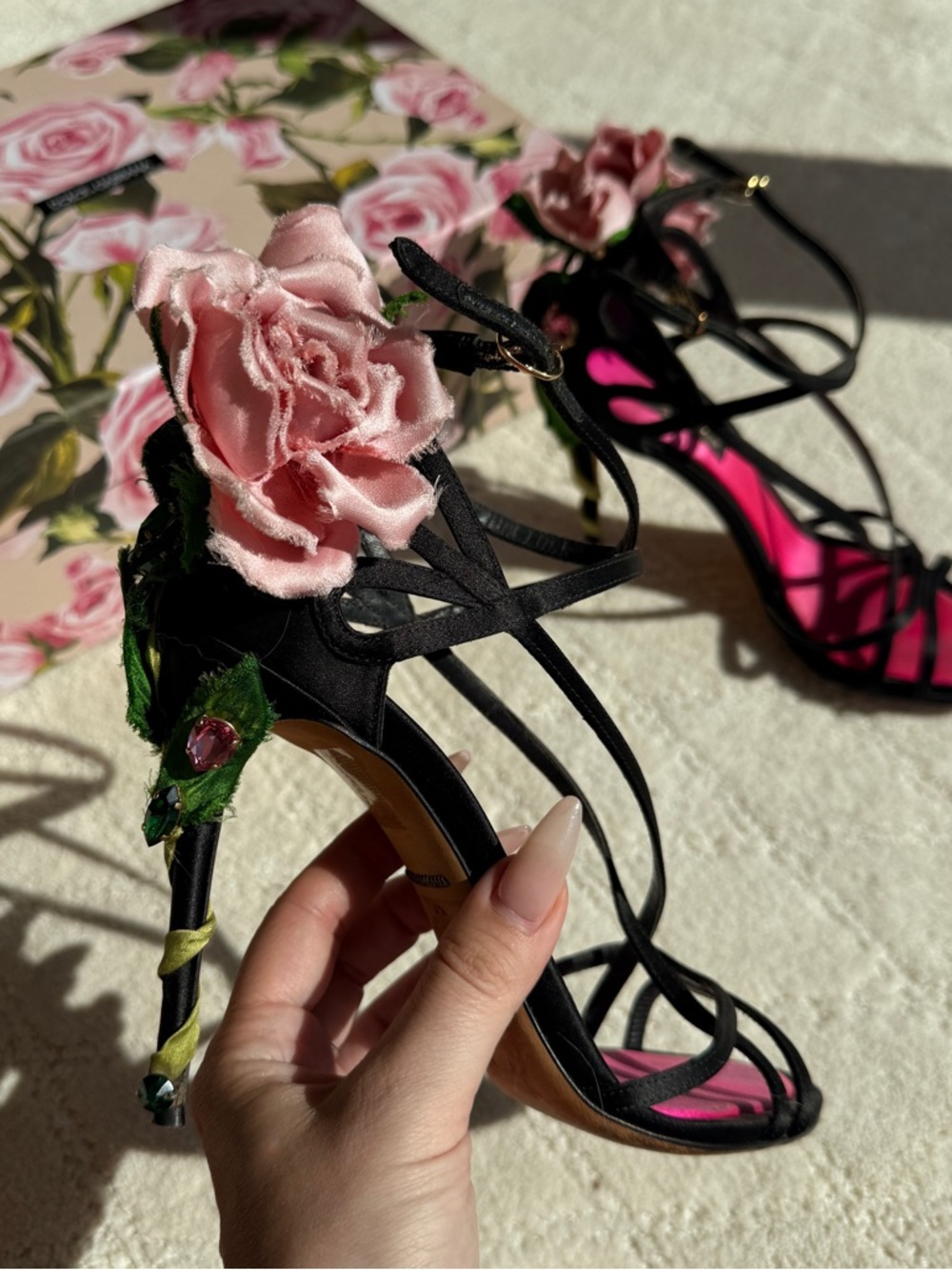 *RARE* Dolce & Gabbana Kiera Pink Rose Heel - Picture 8 of 12